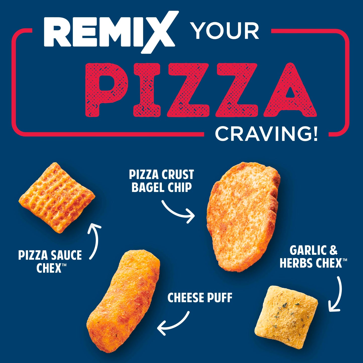 Chex Mix Snack Mix, Remix Cheesy Pizza, Savory Snack Bag, 11 oz