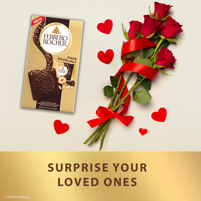 Ferrero Rocher Premium Hazelnut Milk chocolate squares, Valentine's Day Chocolate Gifts, 60 Pieces, 22.2 oz