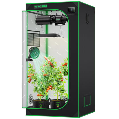 VIVOSUN S276 32"x32"x63" Grow Tent, High Reflective Mylar with Observation Window and Floor Tray for Hydroponics Indoor Plant for VS1500
