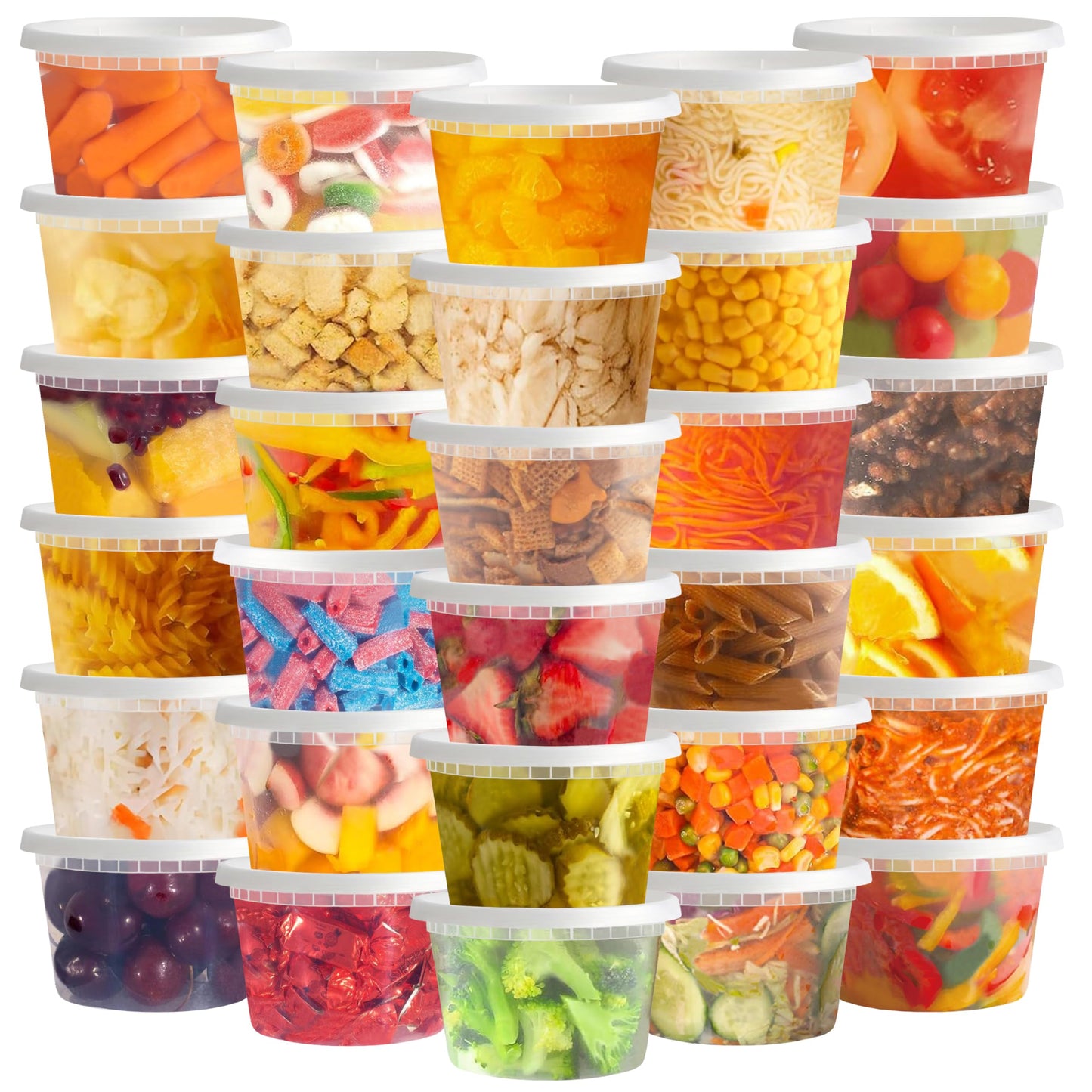 TashiBox 50 Sets 16 Oz Plastic Deli Containers with Lids - Food Storage Containers with Lids - Clear Airtight Meal Prep Containers, BPA Free, Stackable, Leakproof, Microwave and Freezer Safe