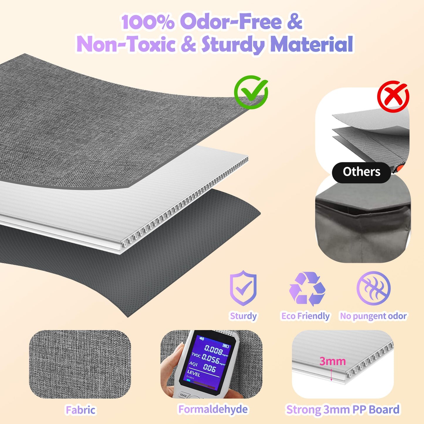 Mabahoo Extra Large Toy Box Chest with Lids, Collapsible Sturdy Kids Toy Storage Organizer Boxes for Boys Girls, 40"x14"x16", Toybox Storage Bins Basket for Living Room, Bedroom, Nursery, Gray