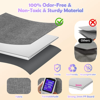 Mabahoo Extra Large Toy Box Chest with Lids, Collapsible Sturdy Kids Toy Storage Organizer Boxes for Boys Girls, 40"x14"x16", Toybox Storage Bins Basket for Living Room, Bedroom, Nursery, Gray