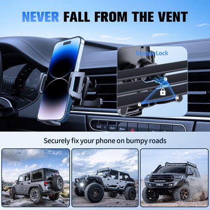 SUUSON 3 in 1 Car Phone Holder, Dashboard & Windshield & Vent Universal Car Mount Phone Holder for Your Car, Cell Phone Holder Truck for iPhone 17 16 15 Pro Max 25 Samsung, Matte Black