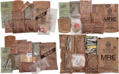 MRE, U.S. MRE Meals, Emergency Supplies, Emergency Food Supply, Survival Food, Freeze Dried Food w/Flameless Heater, Ready Meals (Variety Pack of 24) – (A & B Case Inspection 2025, 2026)