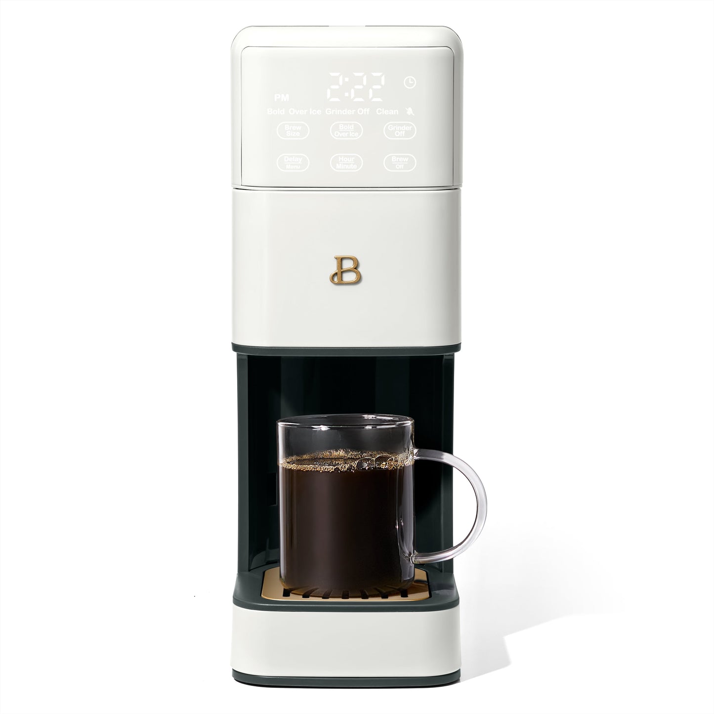 Beautiful Perfect Grind™ Programmable Single Serve Coffee Maker, White Icing by Drew Barrymore