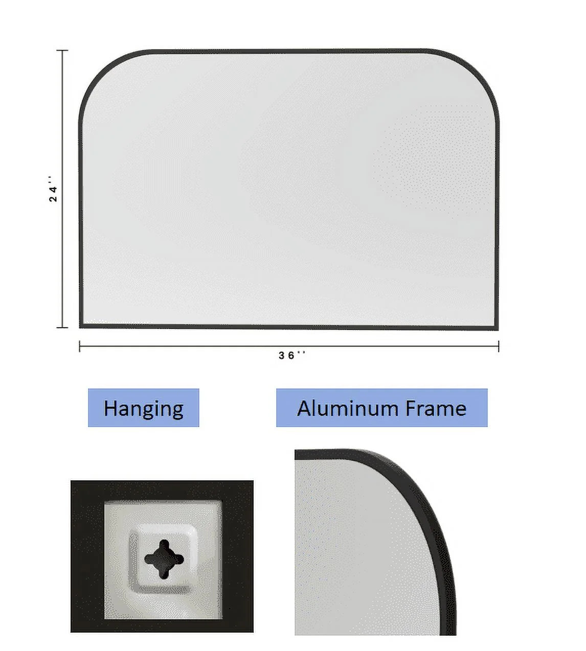 Mainstays 36"x24" Mantel Wall Mirror, Black