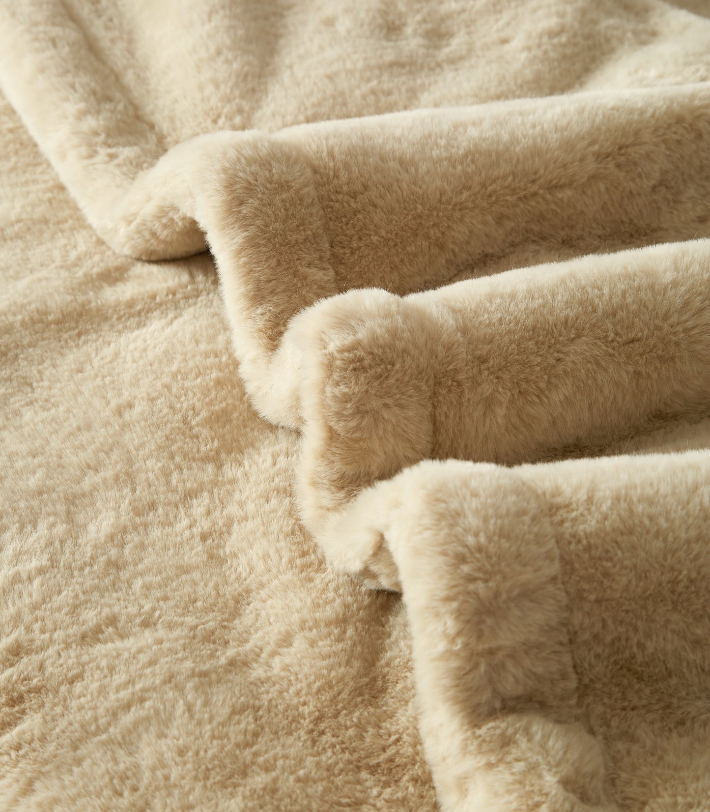 Better Homes & Gardens Cuddle Faux Fur Throw Blanket, Taupe, Oversized, All Ages