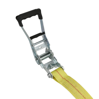 Hyper Tough Brand 2”x27" Tie down Straps with over Size  Ratchet Handle 3333lbs, Work Load with DJ-Hooks Single Pack