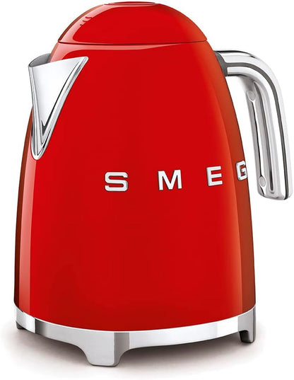 SMEG 50's Retro Style Electric Water Kettle with Automatic Shutoff, Removable Base, and Water Indicator, KLF03RDUS, Red