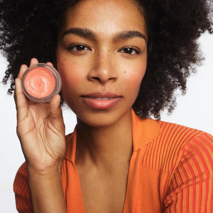 goop Beauty Cream Blush | Sheer Pop of Color for Lips & Cheeks | Vitamin C, Vitamin E, & Safflower Oil | Natural Makeup for Glowing Skin | Paraben & Silicone Free | 0.5 oz | Slipper - Creamy Peach