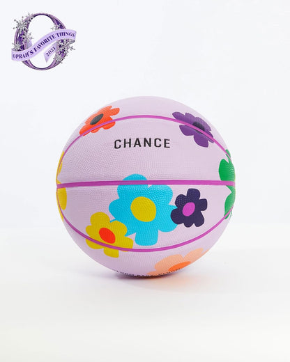 Chance Premium Design Printed Rubber Outdoor & Indoor Basketball, Bloom Light Purple