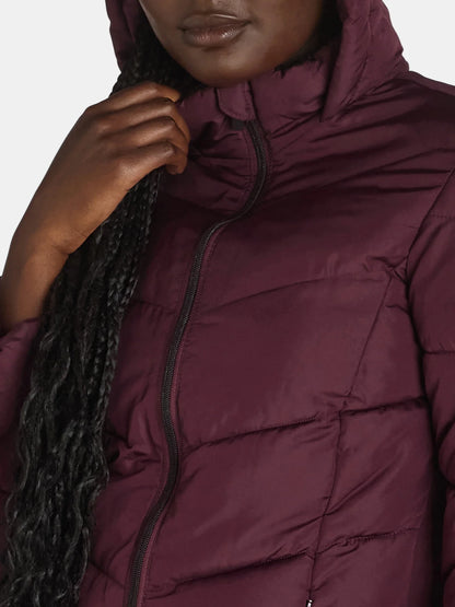 Big Chill Women's and Women's Plus Chevron Quilted Puffer Jacket with Hood, Sizes S-3X