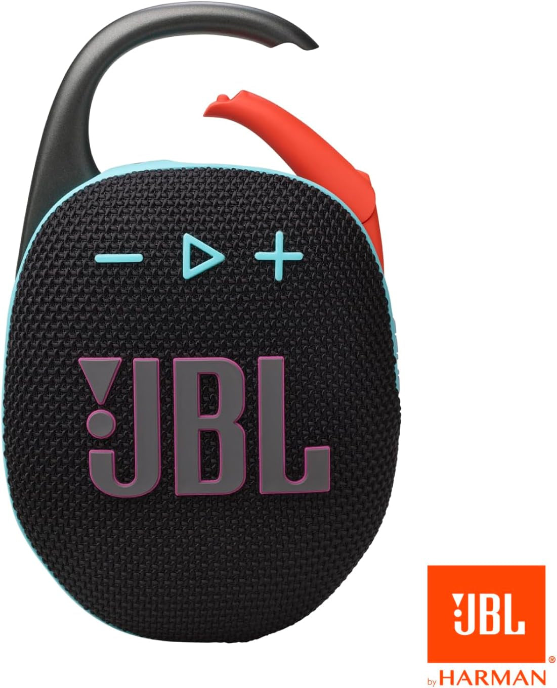 JBL Clip 5 - Ultra-Portable,Waterproof & Dustproof Bluetooth Speaker,Big Pro Sound with Punchy bass,Integrated Carabiner,Up to 12 Hours of Play,Made in Part with Recycled Materials(Black & Orange)