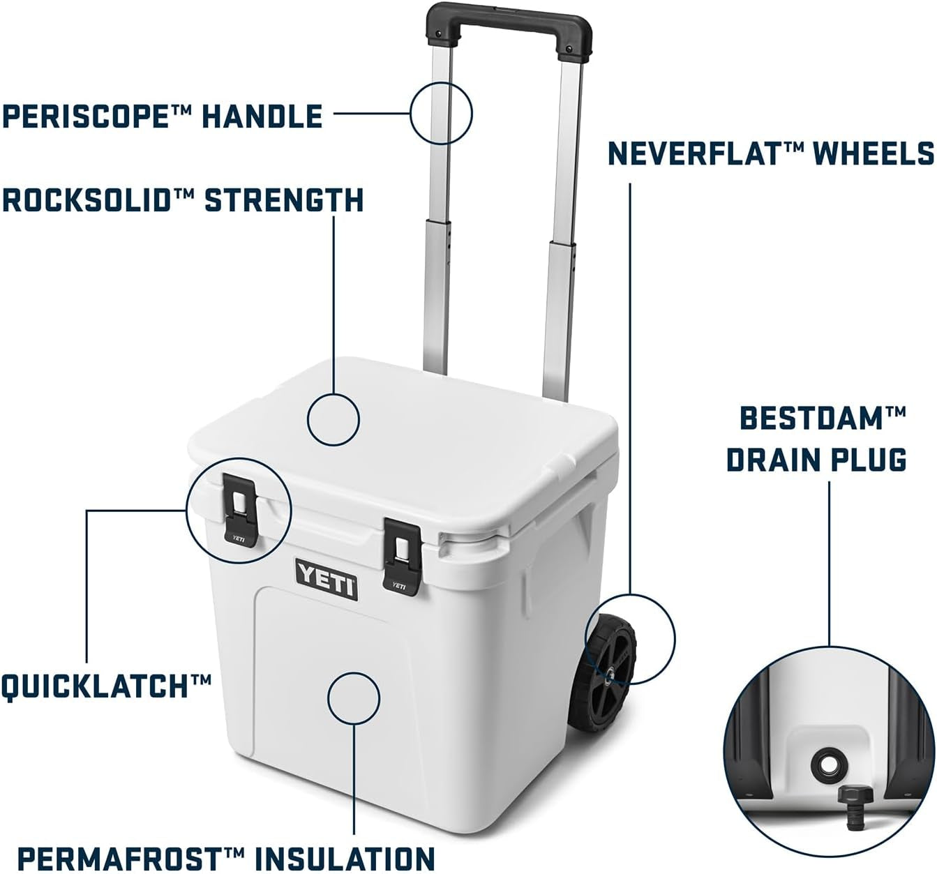 YETI Roadie 48 Wheeled Cooler with Retractable Periscope Handle