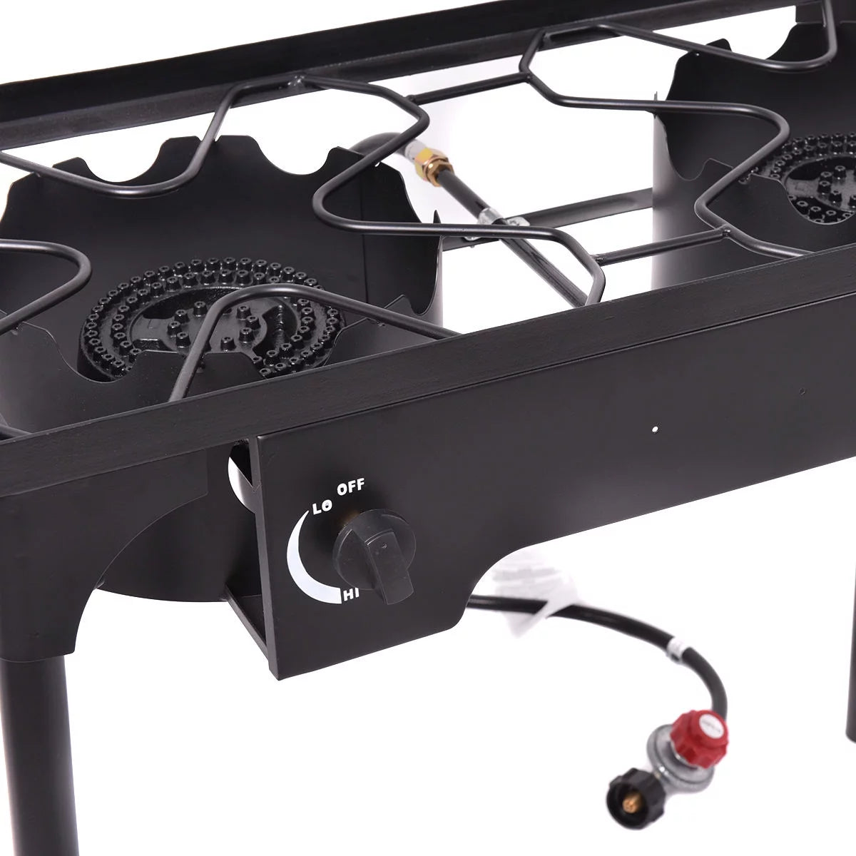 Costway Double Burner Gas Propane Cooker Outdoor Picnic Stove Stand BBQ Grill