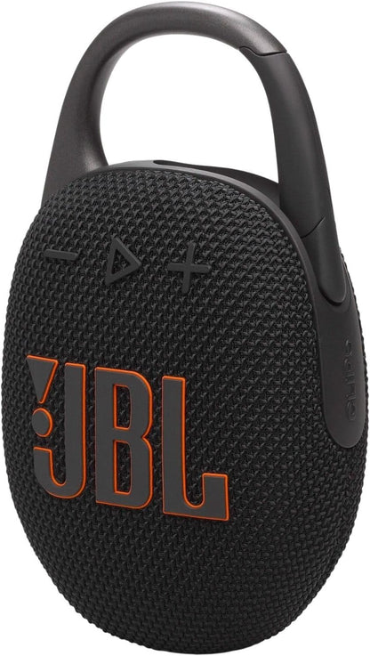 JBL Clip 5 - Ultra-Portable, Waterproof & Dustproof Bluetooth Speaker, Big Pro Sound with Punchy bass, Integrated Carabiner, Up to 12 Hours of Play, Made in Part with Recycled Materials (Black)