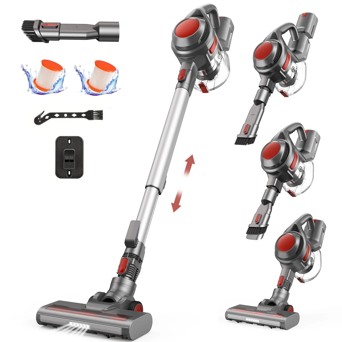 MOOSOO Cordless Stick Vacuum 20kPa for Carpet, Hard Floors and Pet Hair