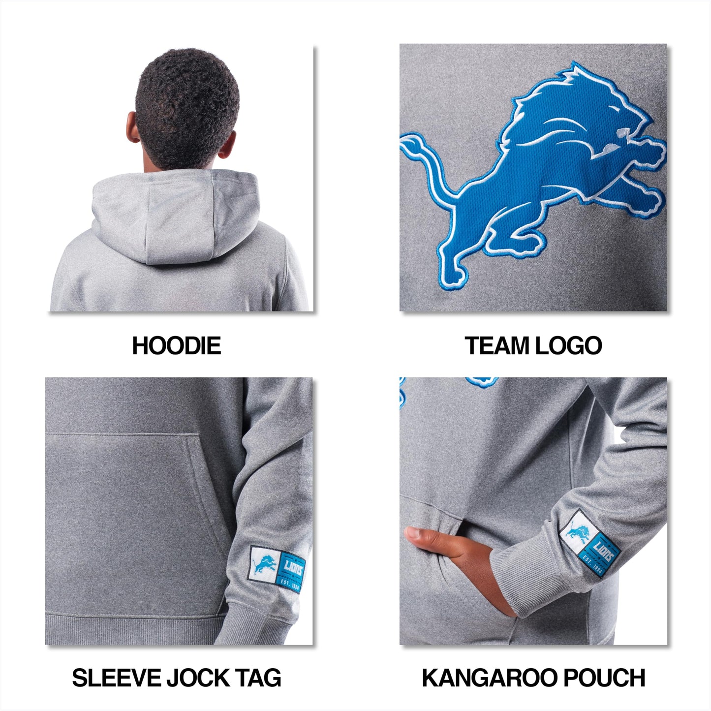 Ultra Game NFL Boys Extra Soft Fleece Pullover Hoodie Sweatshirt, New York Giants, Heather Gray, 8