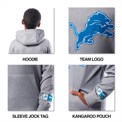 Ultra Game NFL Boys Extra Soft Fleece Pullover Hoodie Sweatshirt, New York Giants, Heather Gray, 8