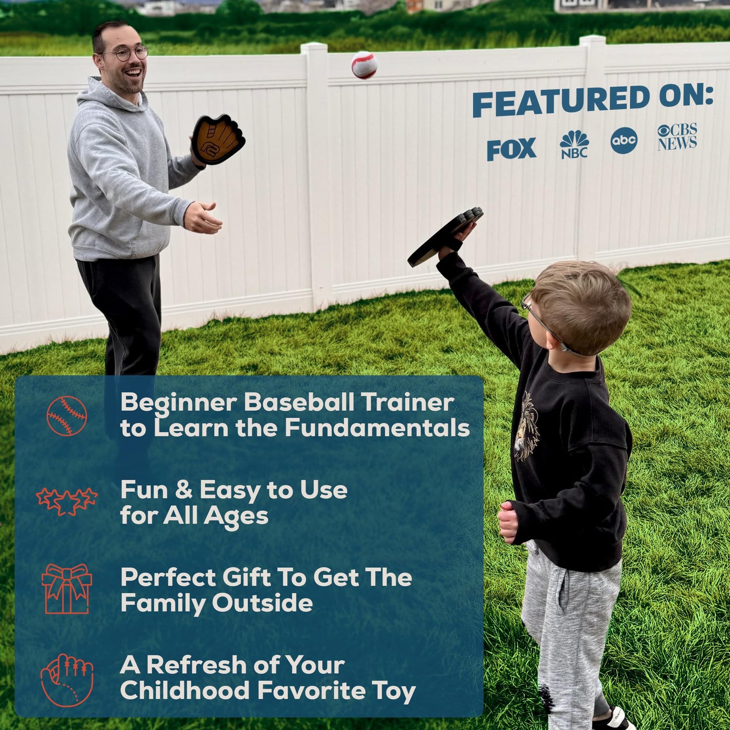 Toss and Catch Ball Set: Fun Ball and Catch Game - Baseball Gifts for Boys & Girls - Easter Gifts for Kids & Toddler Toys for 9 8 7 6 5 4 3 + Year Old Boys Birthday Gift & Easter Basket Stuffers Idea
