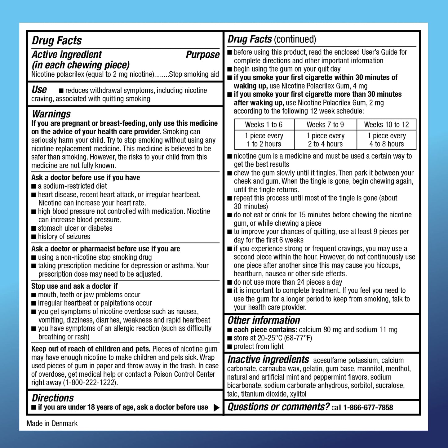 Amazon Basic Care Coated Nicotine Gum, 2 mg, Ice Mint Flavor, Stop Smoking Aid, 20 Count