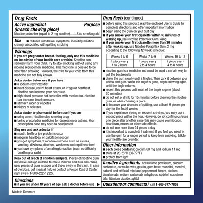 Amazon Basic Care Coated Nicotine Gum, 2 mg, Ice Mint Flavor, Stop Smoking Aid, 20 Count