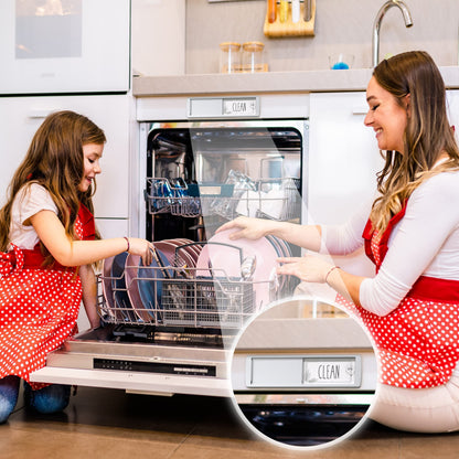 ASSURED SIGNS Stylish Clean Dirty Magnet for Dishwasher 7 x 2 Inch - Non-Scratch Dishwasher Magnet Clean Dirty Sign for Kitchen with Sliding Indicator - Promotes Family Routines and Organization