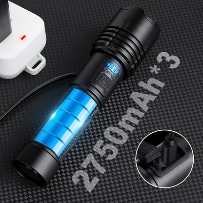 KINGCAESAR 3 Pack Rechargeable Flashlights 90,000 High Lumens, Super Bright LED Flash Light with 3 Light Modes, High Power Flashlight with Charging Cables, IPX7 Waterproof for Camping, Outdoor, Home