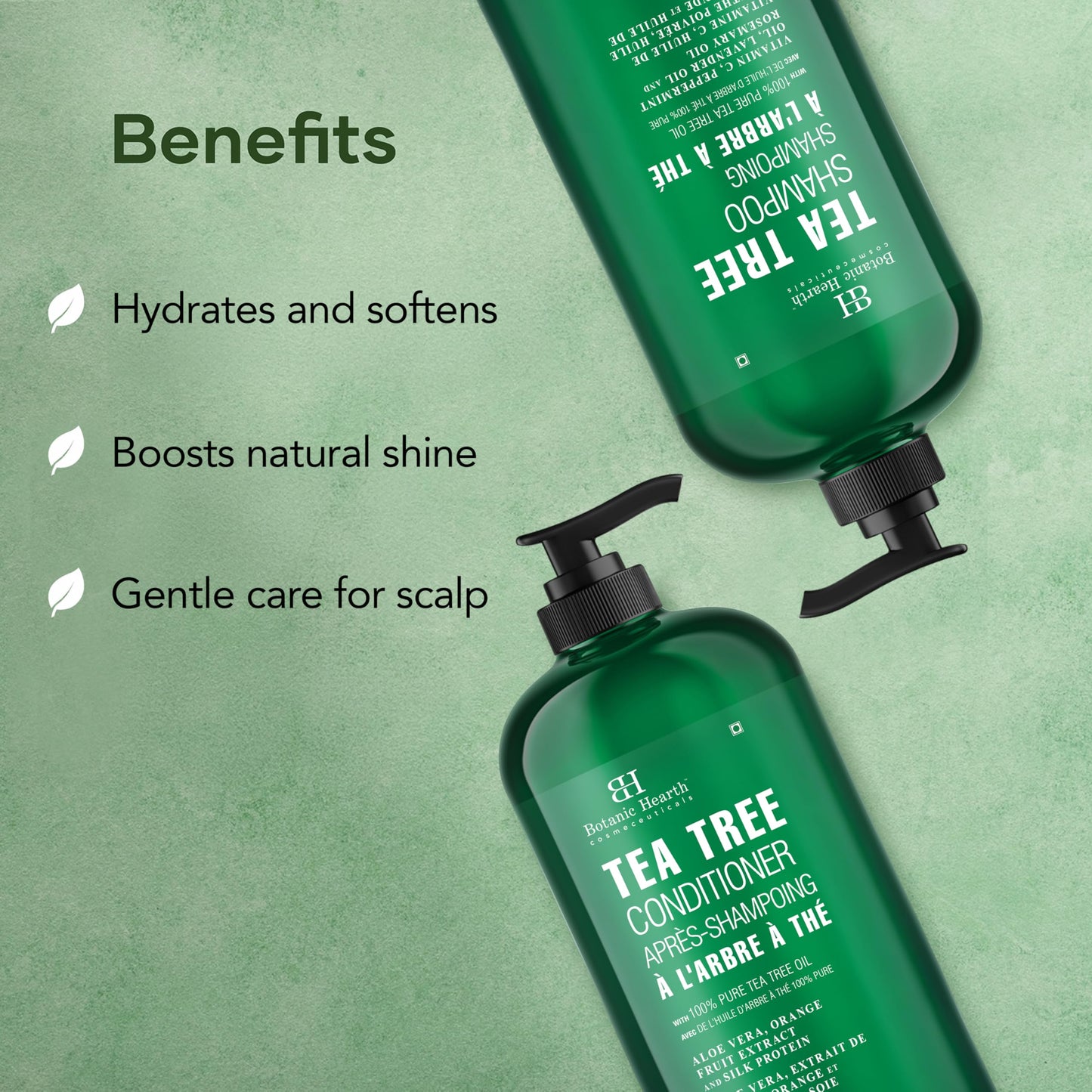 Botanic Hearth Tea Tree Shampoo And Conditioner Set | With 100% Pure Tea Tree Oil, For Itchy And Dry Scalp, Sulfate/Paraben Free | For Men And Women | 16 Fl Oz Each