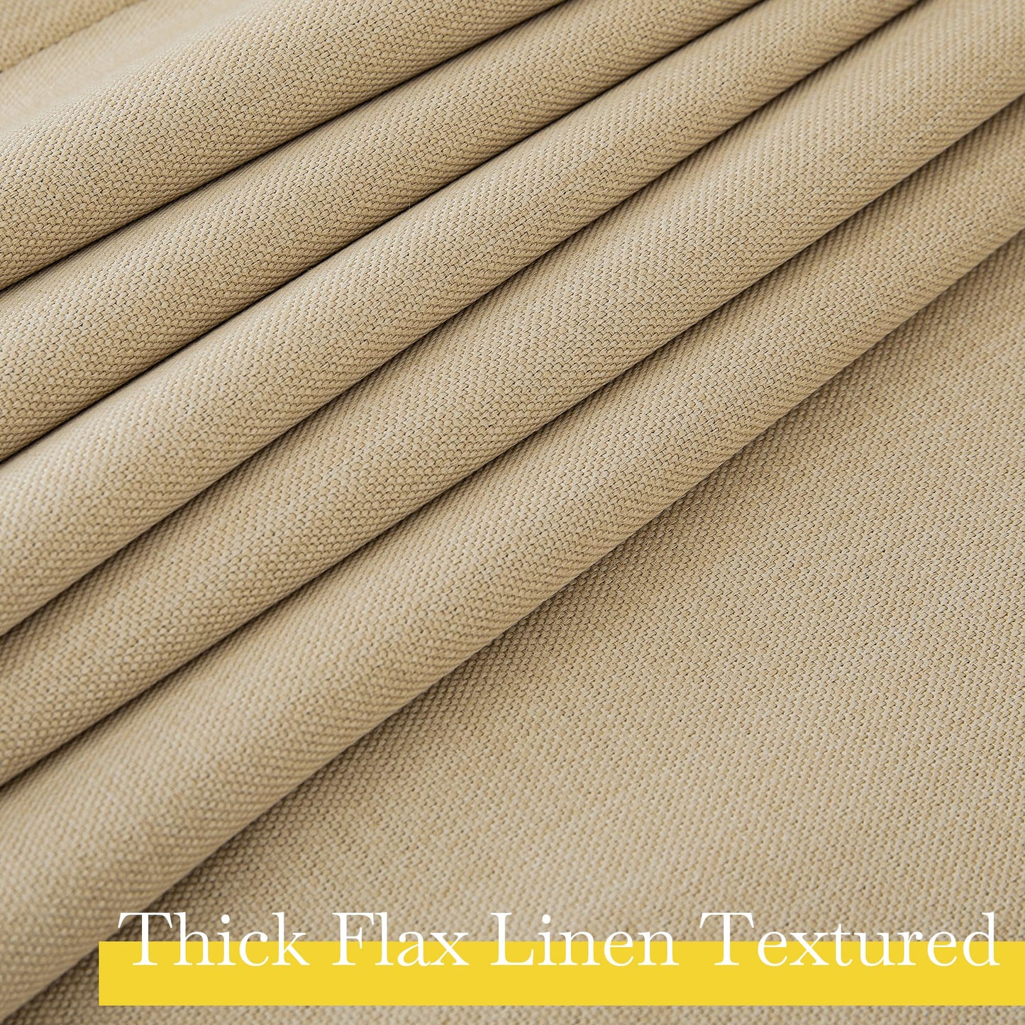 NICETOWN 100% Blackout Faux Linen Curtains for Bedroom, Pinch Pleated Cold/Sun Blocking Thermal Curtains Thick Window Treatments for Living Room/Farmhouse, Oatmeal, 2 Panels, W50 x L96