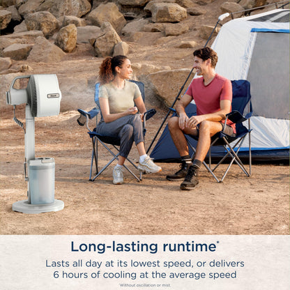 Shark FlexBreeze Pro Mist Fan — Indoor & Outdoor, Integrated Misting, Pedestal to Tabletop, Corded or Cordless, Up to 24-Hr Battery, Oscillating, White, FA302WH (2025 Release)