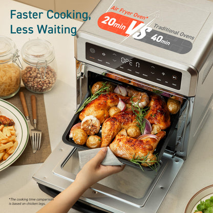 COSORI 11-in-1 Air Fryer Oven , 13Qt Small Footprint Airfryer combo with Rotisserie, Toast, Bake, Roast, Reheat Functions and more, Recipe Book & 6 Accessories Included, Perfect for Small Contertop