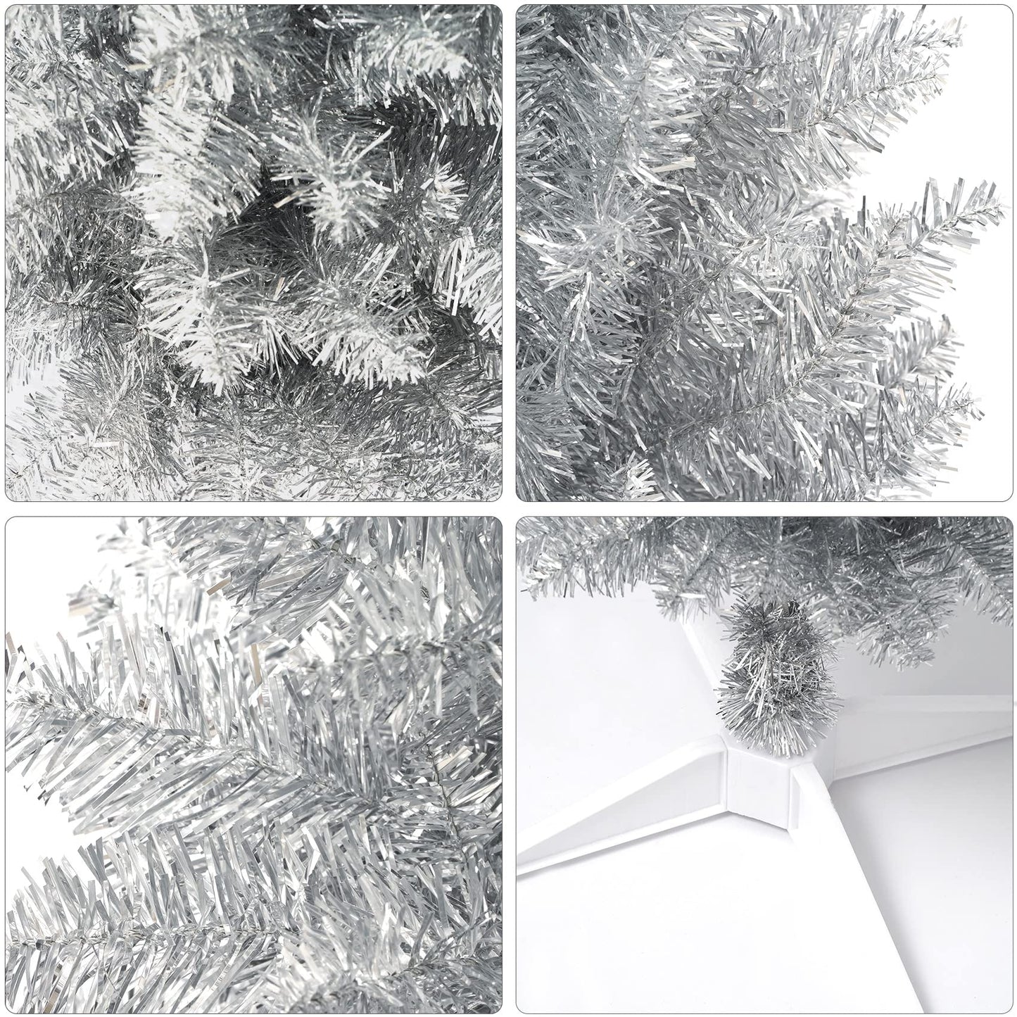 Mini Christmas Tree 3FT Artificial Desktop Xmas Tree for Holiday Decor 160 Branch Tips, Silver