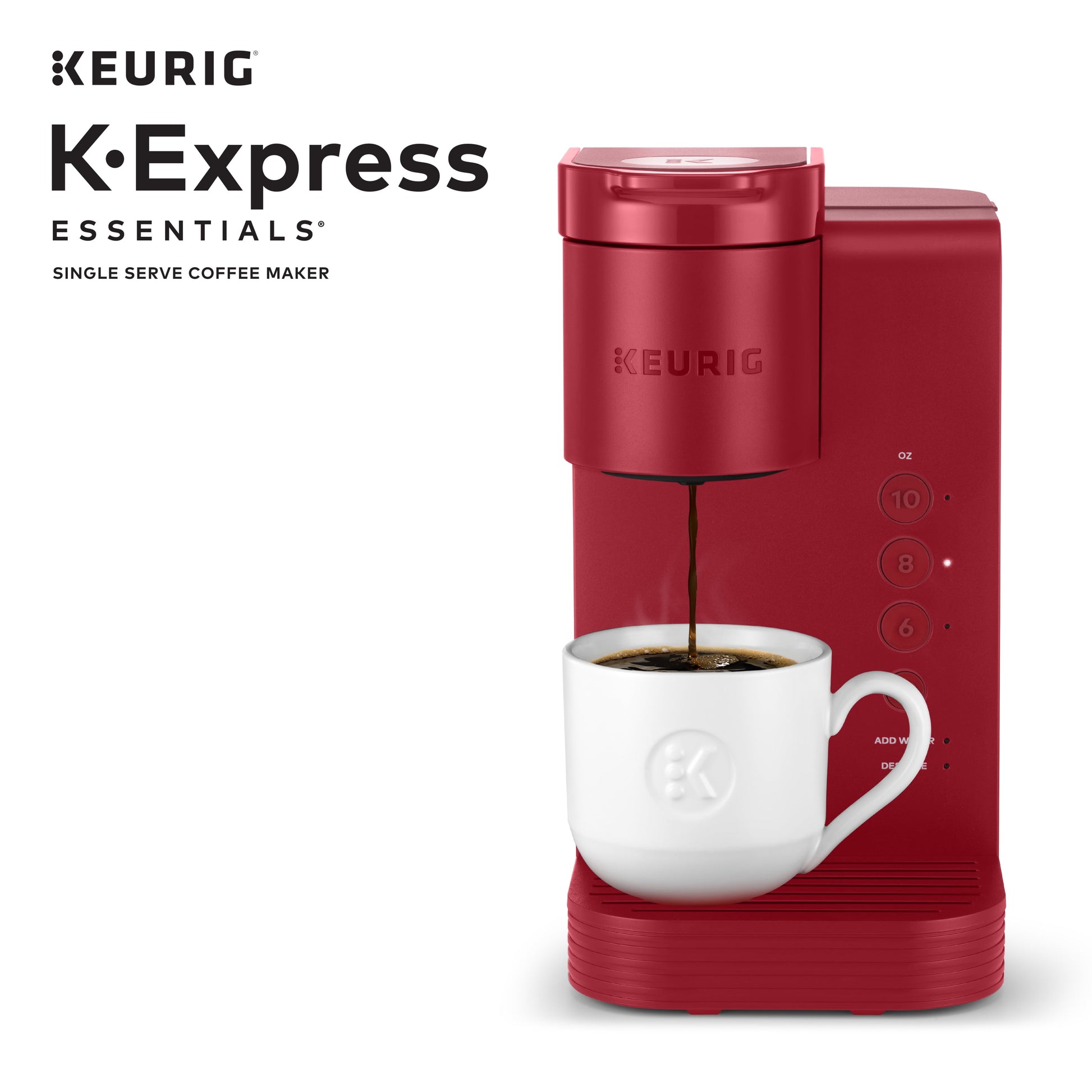 Keurig K-Express Essentials Red Single-Serve K-Cup Pod Coffee Maker