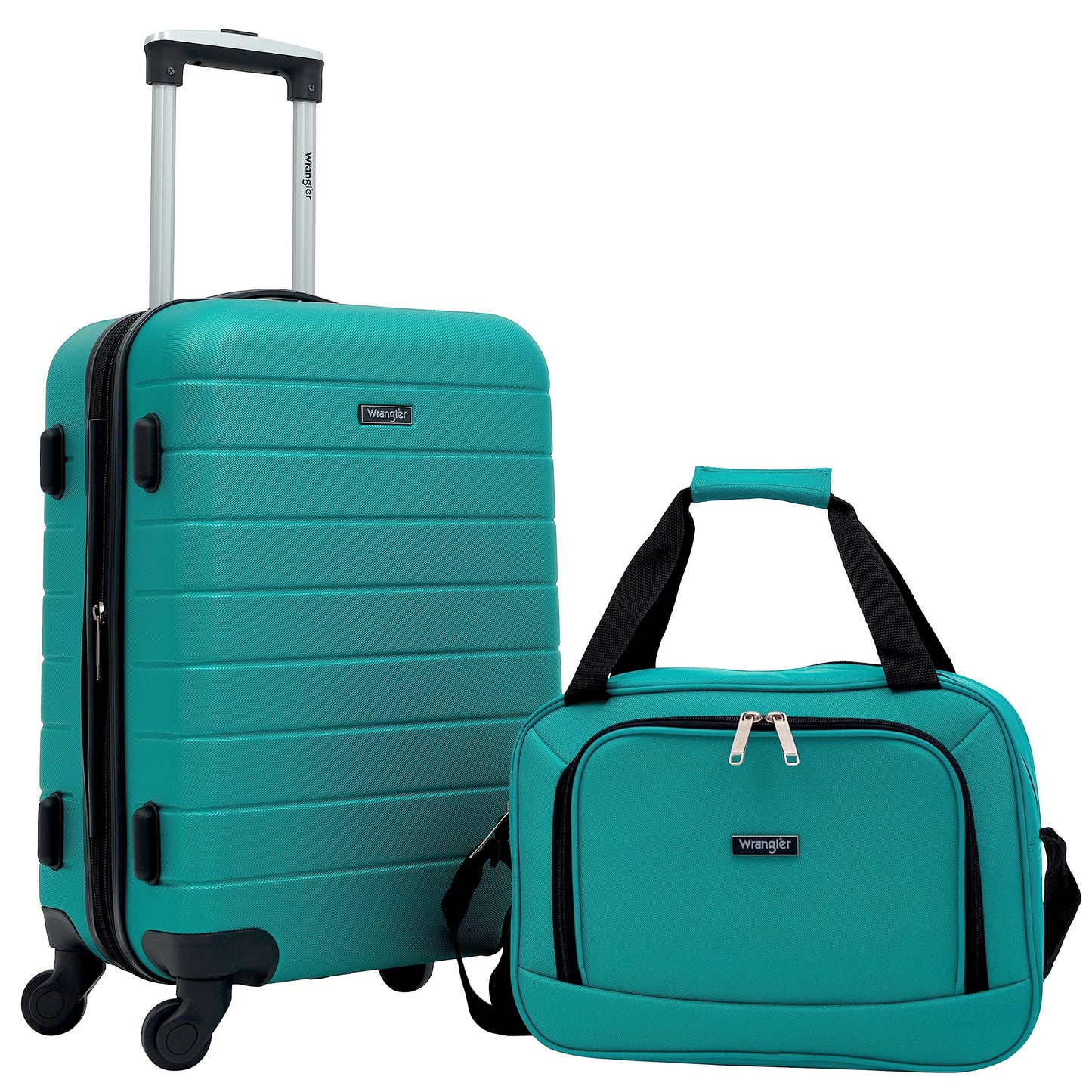 Wrangler Smart Luggage Cup Holder and USB Port, Teal, 2 Piece Set