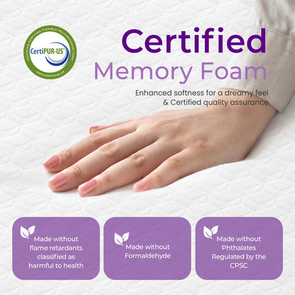 GAESTE 8 Inch Queen Cooling Gel Memory Foam Mattress for Cool Sleep Medium Firm CertiPUR-US Certified Foam, Mattress in a Box Pressure Relief Removable Cover No Fiberglass (Queen, 8 in)
