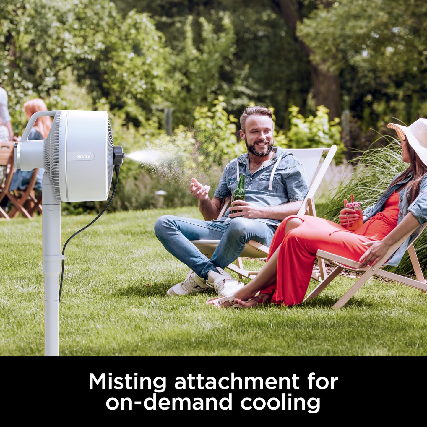 Shark FlexBreeze Pedestal & Tabletop Oscillating Fan with Remote, Indoor & Outdoor, Portable, Corded & Cordless with InstaCool Misting Attachment, White, FA222WH