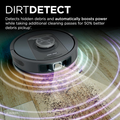 Shark PowerDetect Self-Empty Robot Vacuum with NeverStuck Technology, Auto Deep-Clean Carpets & Hardfloors, XL 60 Day Capacity HEPA Bagless Base Neutralizes Odors, for Pet Hair, Black (AV2820AE)