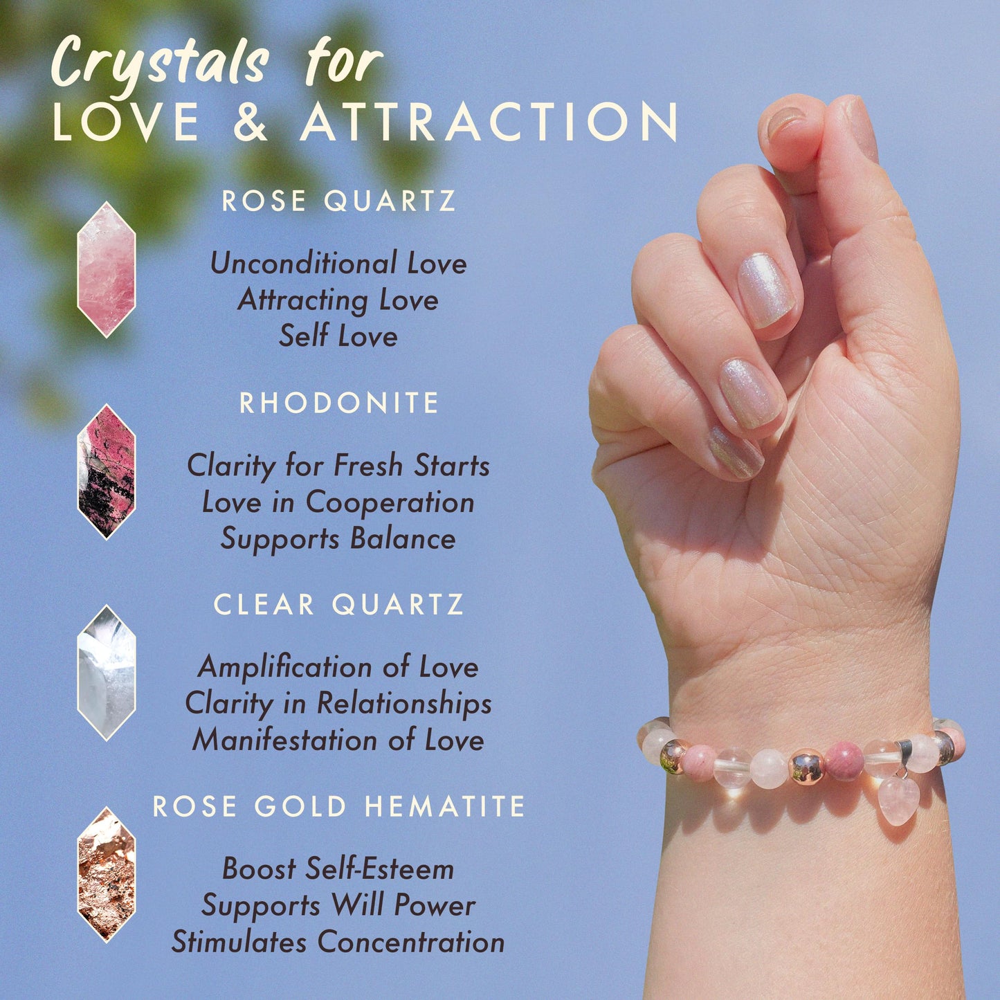 Manifest Candles Love Candle to Attract Love, 45 Hour Burn, Sage & Rose Candle, Romantic Candles, Spiritual Meditation Candles with Manifestation Crystals Bracelets for Women