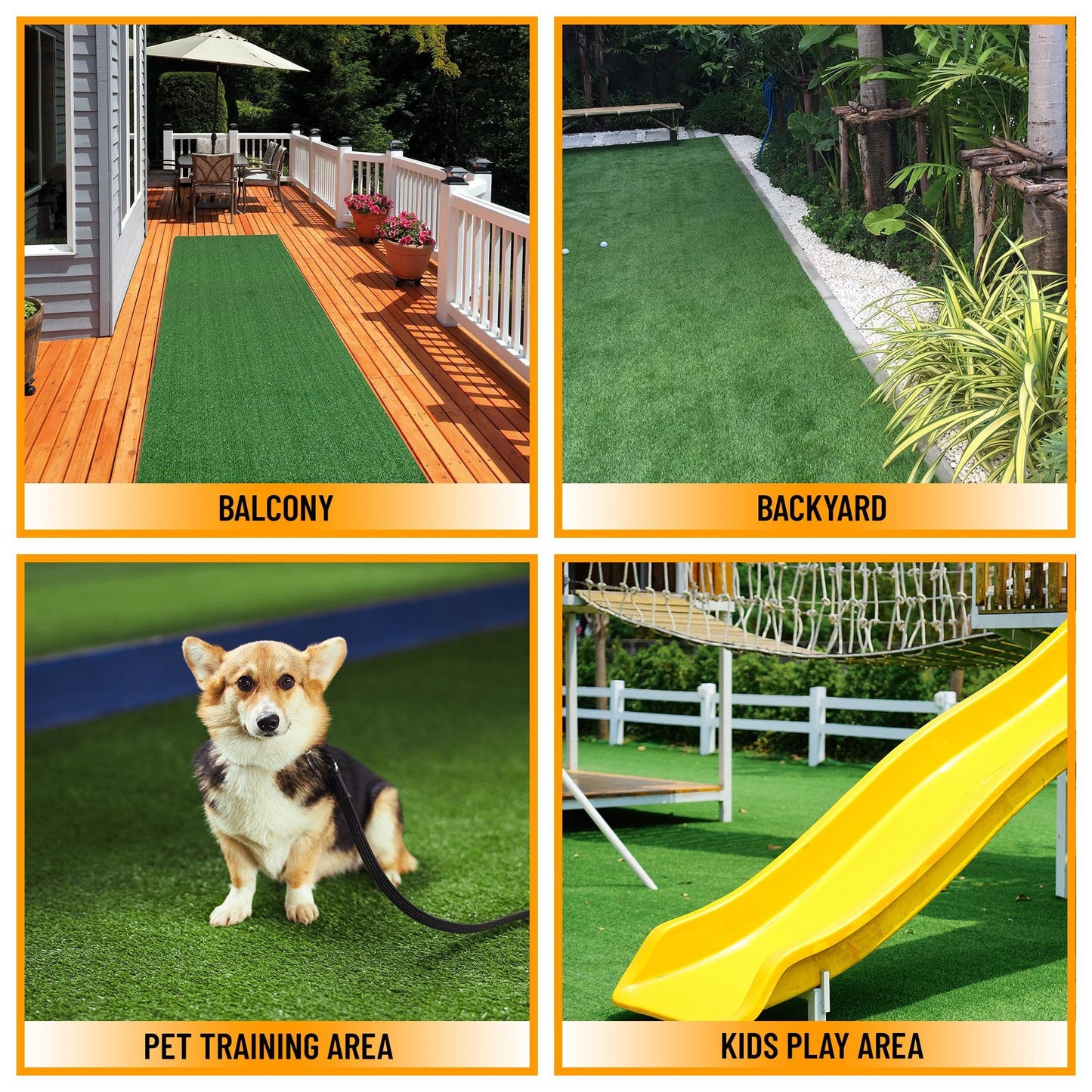 Ottomanson Artificial Grass Turf 2'7" x 50' Indoor Outdoor Faux Grass Rug with Drainage Holes, Customizable with Extra Long Size Options, Perfect for Patio Lawn Balcony Weddings Photoshoot Backdrop
