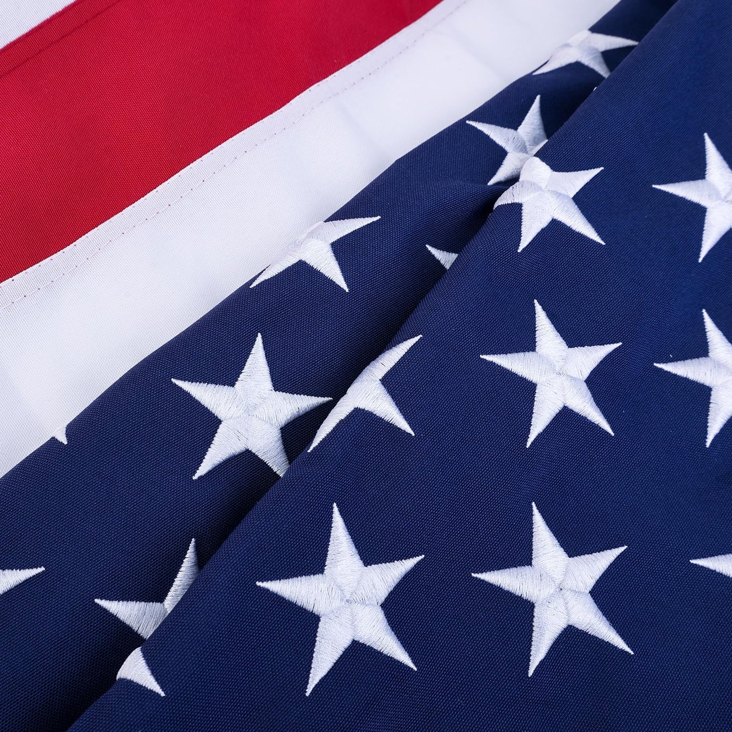 American Flag 3x5 FT Long Lasting 420D Heavy Duty US Flags for High Wind TearProof Polyester USA Flag with Embroidered Stars, Sewn Stripes, Brass Grommets