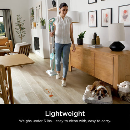 Shark Steam Mop with 2 Machine Washable Dirt Grip Pads, Removable Water Tank, Lightweight, Steam Cleaner for sealed Hard Floors, Marble, Stone, Hardwood, Tile, Laminate, White/Seafoam, S1000