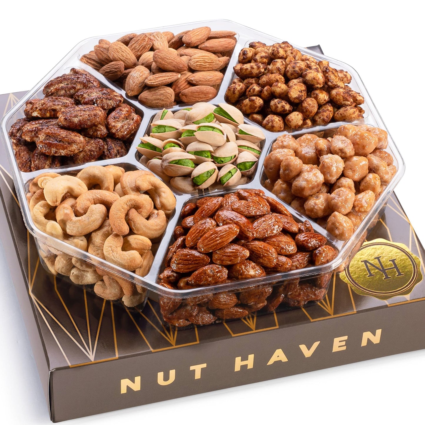 Fathers Day Nuts Gift Basket - Assortment of Sweet & Roasted Salted Gourmet Nuts - Assorted Food Gift Box for Husband, Dad, Him, Fathers Day, Family, Sympathy, Men & Women.