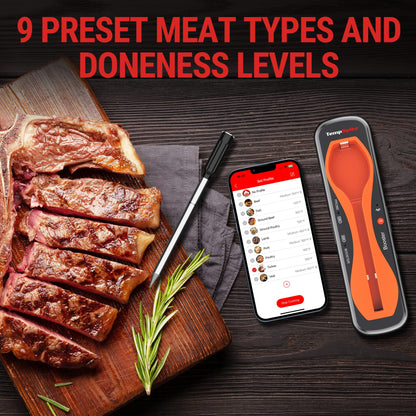 ThermoPro TempSpike 500 ft Wireless Meat Thermometer, Bluetooth Meat Thermometer for Turkey Beef Lamb, Meat Thermometer Digital Wireless for Rotisserie Sous Vide BBQ, Valentines Day Gifts for Him Her