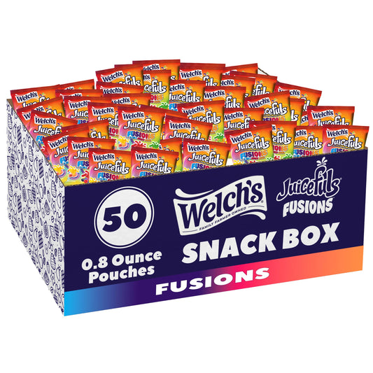 Welch's Fruit Snacks, Juicefuls Fusions, Assorted Fruit Flavor, Stocking Stuffers, Bulk Pack, Gluten Free, Natural Colors & Flavors, 0.8oz (Pack of 50)