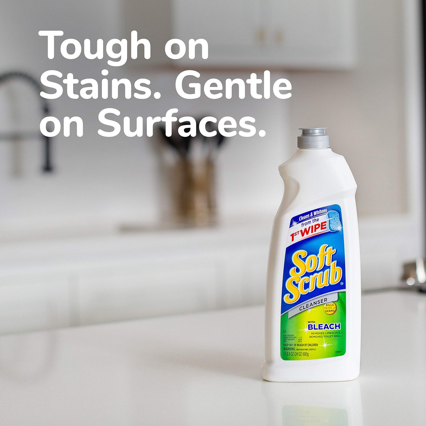 Soft Scrub Antibacterial Cleaner with Bleach Surface Cleanser, 36 Ounce (Pack of 6)