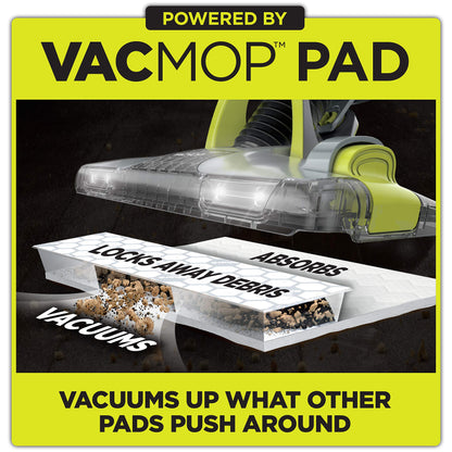 Shark VACMOP Pro Cordless Hard Floor Vacuum Mop with On-Demand Spray and Headlights, includes 4 Disposable VACMOP Pads and a 12oz VACMOP solution, Charcoal Gray, VM252