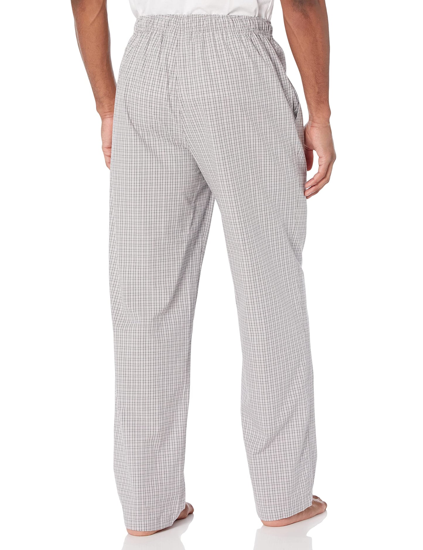 Amazon Essentials Men's Straight-Fit Woven Pajama Pant, Grey Plaid, X-Large