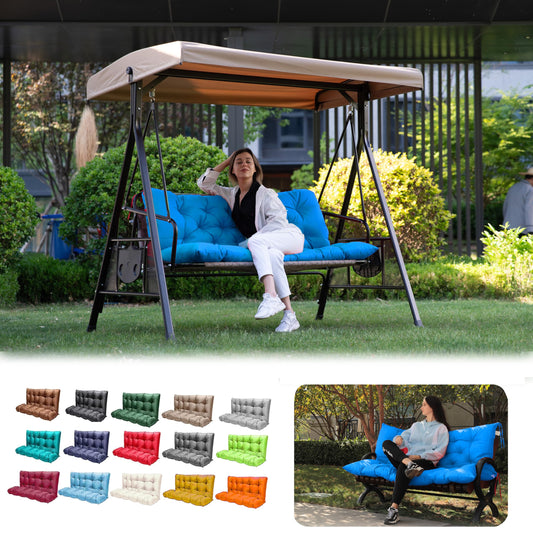 LCYY.TG Outdoor Swing Cushions, 3 Seat Porch Swing Cushion Replacement with Backrest, Swing Cushions for Outdoor Furniture, for Patio,Backyard,Porch Garden Bench Cushion (Sky Blue 60 * 40 in)