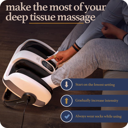 Cloud Massage Shiatsu Foot Massager with Heat - Foot & Calf Massager for Relaxation, Plantar Fasciitis Relief, Neuropathy, Circulation, and Heat Therapy - FSA/HSA Eligible - White, Includes Remote